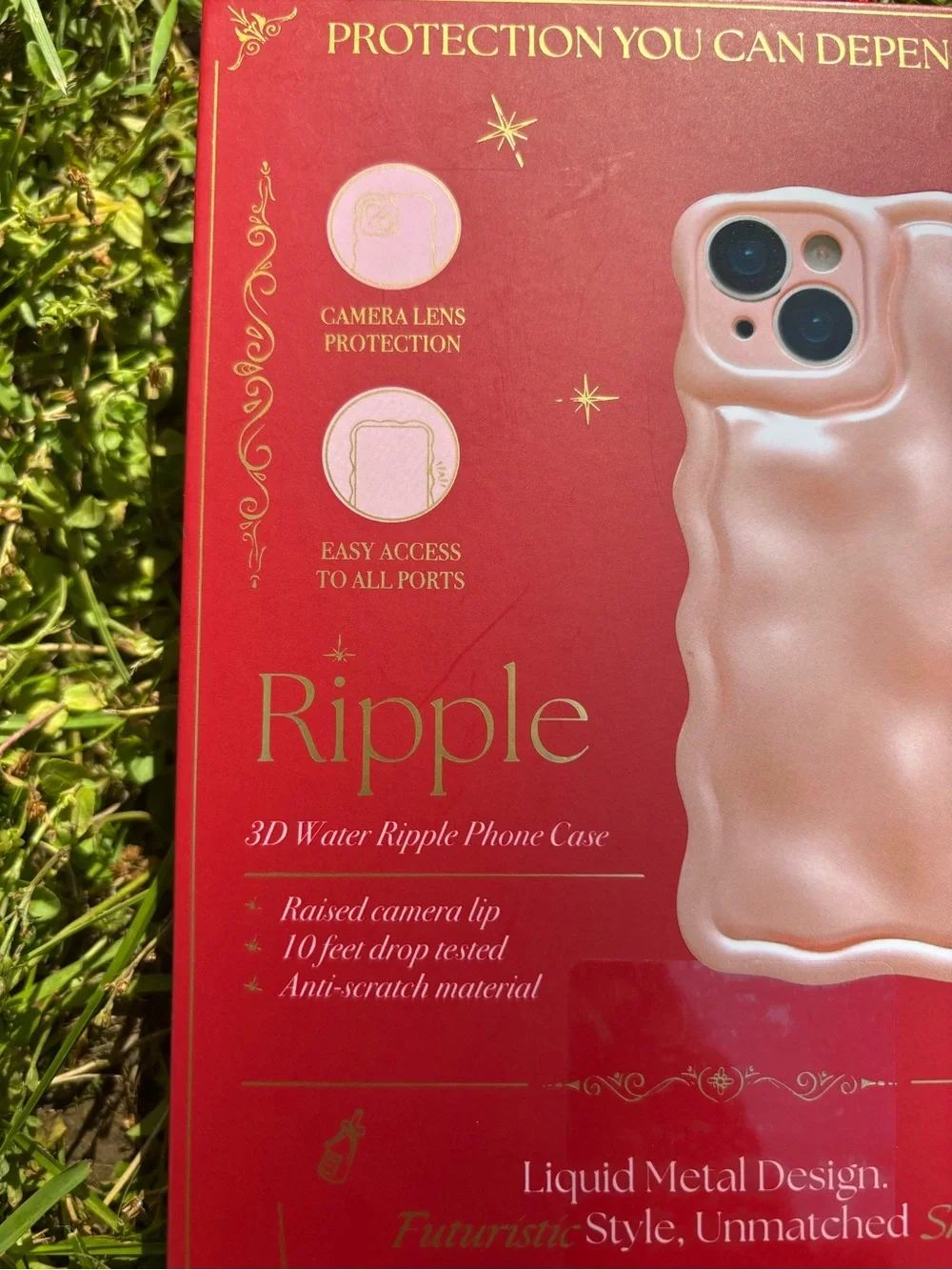 Artikl 3D Ripple Wave Phone Case for iPhone 15 - Pearl Pink